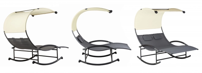 Garden Lounger with Canopy and Swing