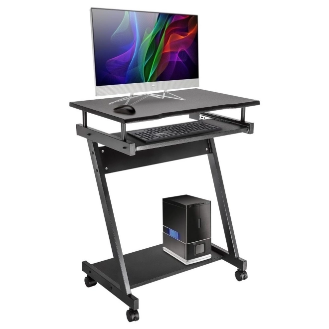Mobile Computer Desk with Shelf