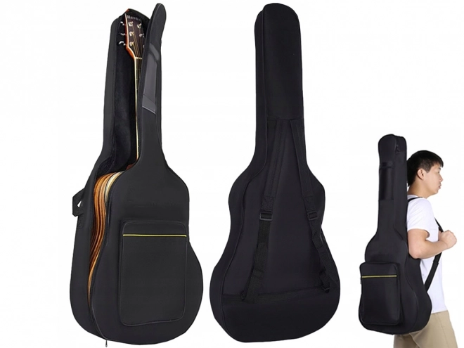 Acoustic Guitar Case with Pockets and Reinforcements