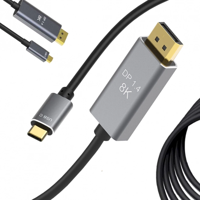 DisplayPort USB Type-C Cable 1.4 8K Video Audio 1.8m