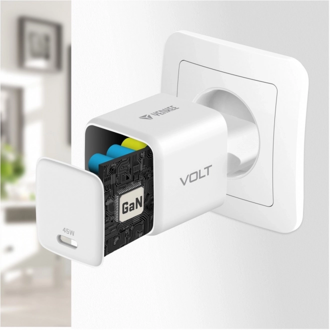 USB C 45W 3A Power delivery 3.0 QC3.0 síťová nabíječka Bílá