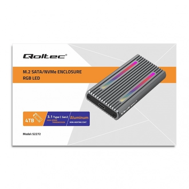 External Enclosure for M.2 SSD with RGB LED