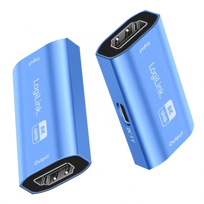 Repeater HDMI 8K/60HZ HDCP2.3, blauwe aluminium
