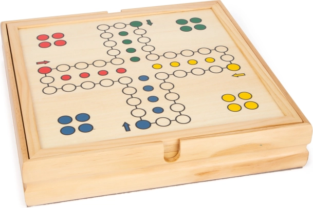 Sturdy wooden box with compartments