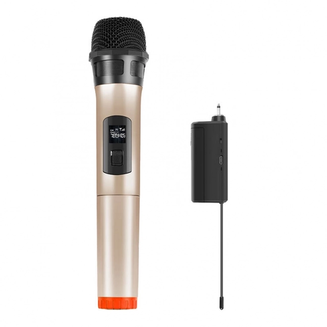 Bezdrôtový dynamický mikrofón UHF Puluz 3.5mm (zlatý)