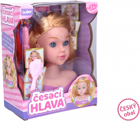 Styling head with accessories 22 cm – Czech packaging