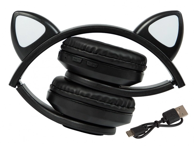 Bluetooth 5.0 LED wireless headphone for kids – Black