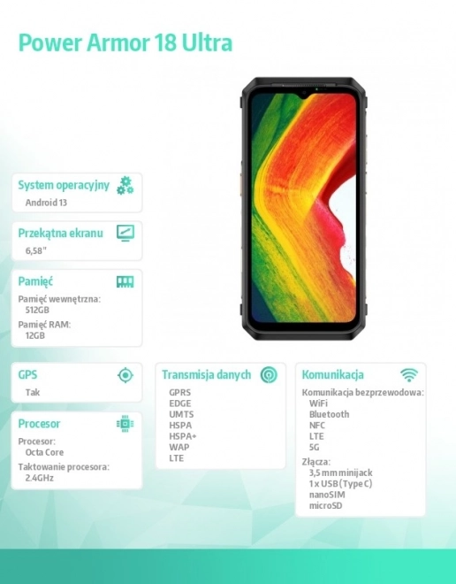 Power Armor 18 Ultra 5G Black Smartphone