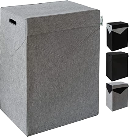 Felt Laundry Basket Gray
