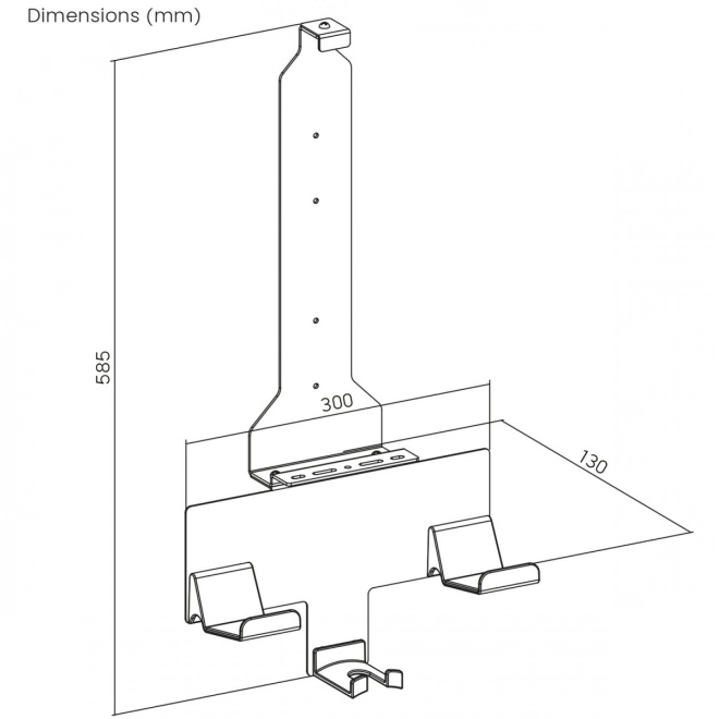 Wall-Mounted Stand for PlayStation 5 White with Controller Holders