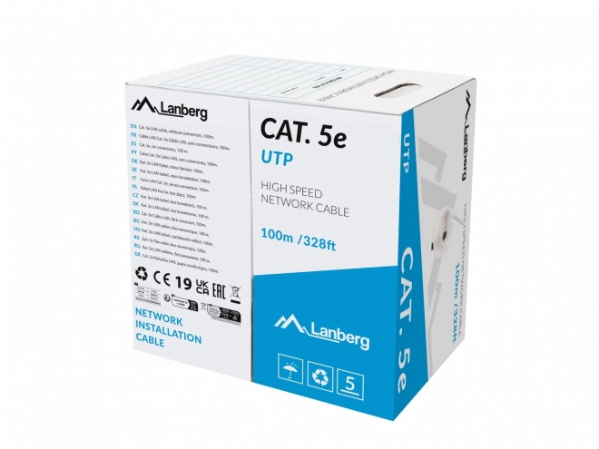 Lanberg Cable UTP Cat 5E 100m CU Gray Fluke Certified