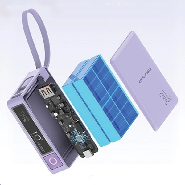Powerbank with built-in USB-C cable