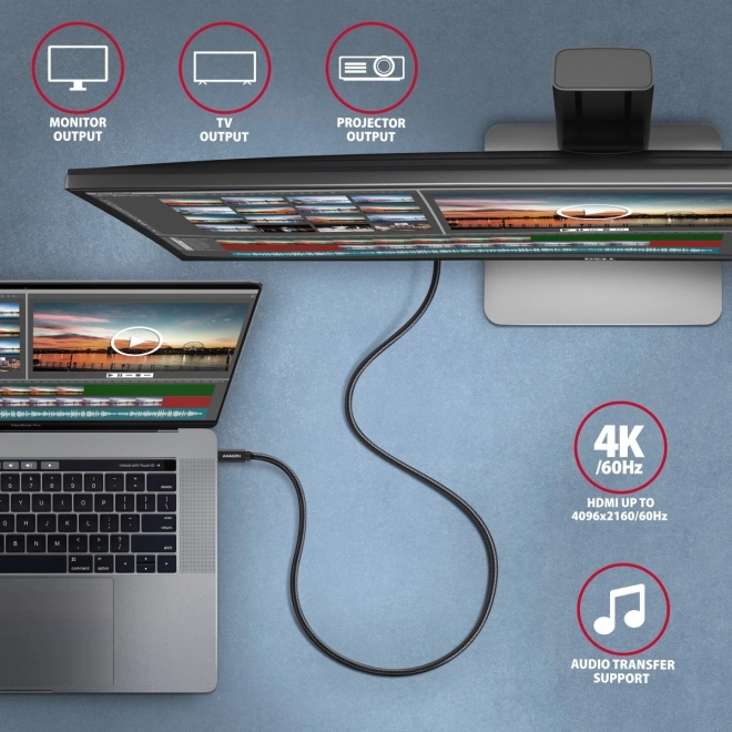 Premium usb-c to usb-c cable 4k hd 1m