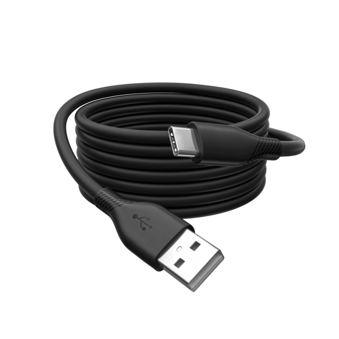 Sleek Silicone USB-A to USB-C Cable 60W Black