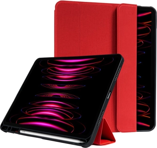 FlexFolio Case for iPad Air 11 and iPad Pro 11 with Apple Pencil features – red