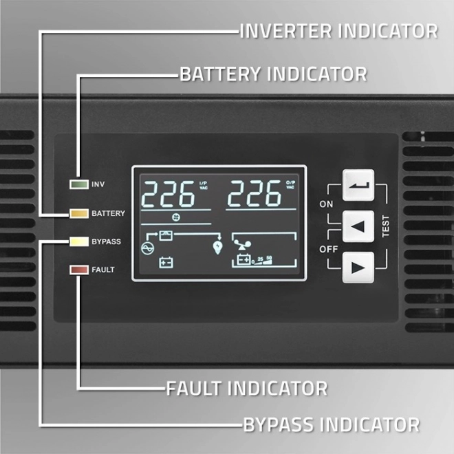 Zasilatore di emergenza UPS RACK 2kVA 2000W con display LCD