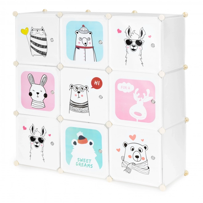 Mobiletto modulare con 9 ripiani per bambini