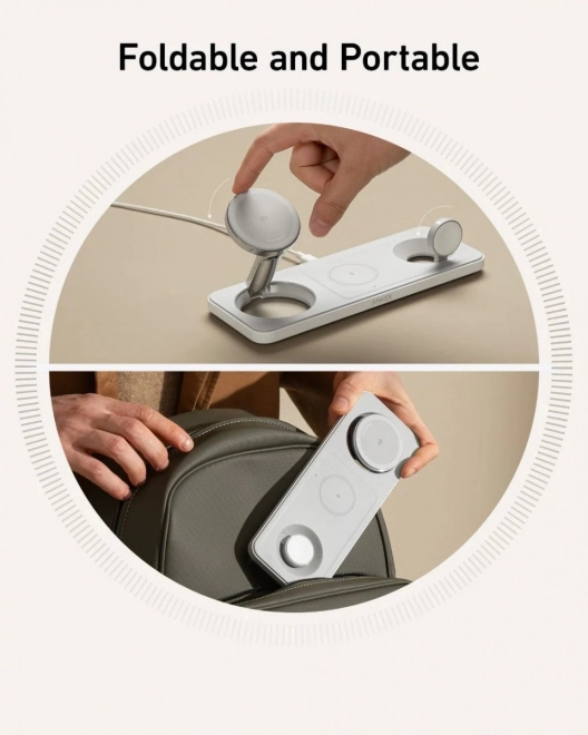 Caricatore MagGo 3 in 1 Pad 15W Qi2 Bianco