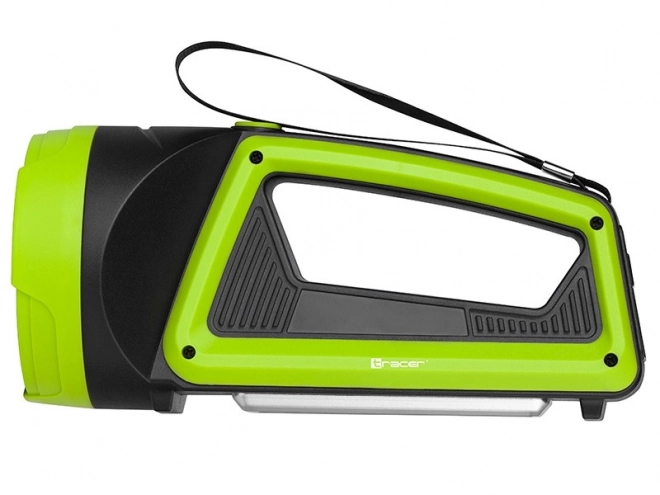 Green tactical flashlight with power bank