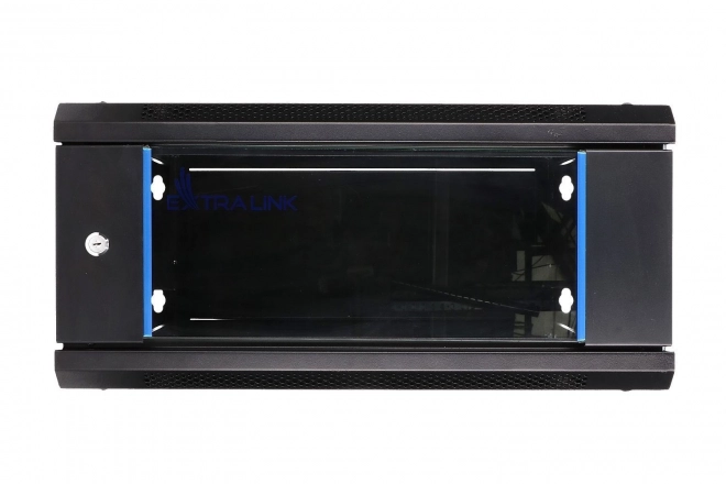 wall mount rack cabinet 4u 600x450 black glass door