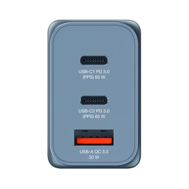 Gan Charger 65W with Dual USB-C and USB-A Ports