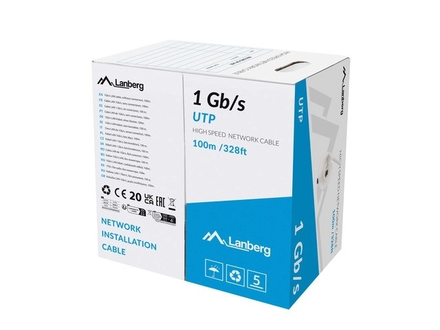 Lanberg Ethernet Cable 100m UTP CCA Grey