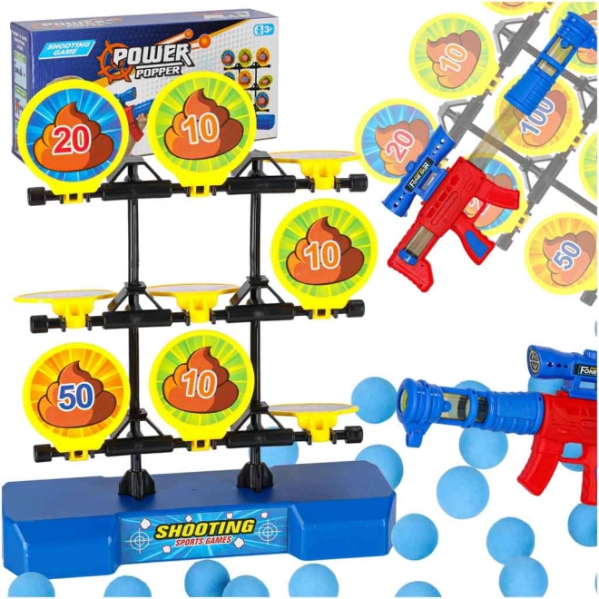 Gioco di tiro con bersaglio e palline in foam – set con blaster e 9 bersagli ribaltabili