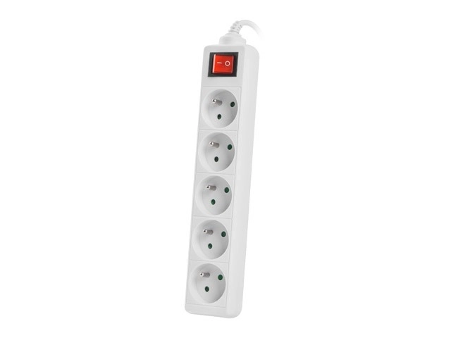 White Power Strip with Switch