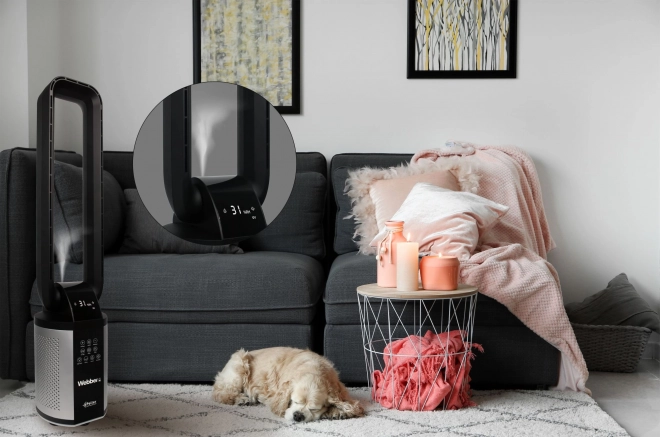 WEBBER WB1820 ventilatore senza pale nero con umidificatore