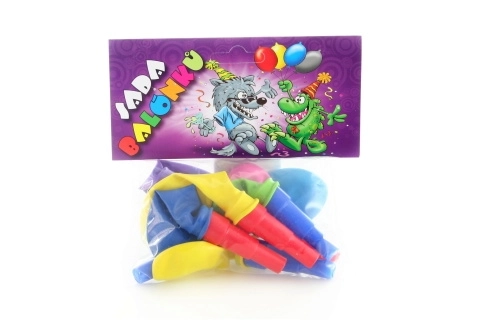 Inflatable Balloons with Whistle, Set of 7