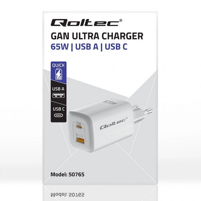 65W GaN ULTRA USB-C PD and USB QC 3.0 Wall Charger