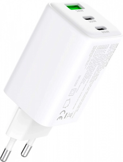 Mains charger with 3 USB and 65W Power Delivery