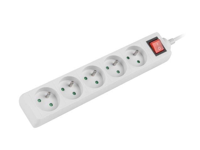 White Power Strip with Switch