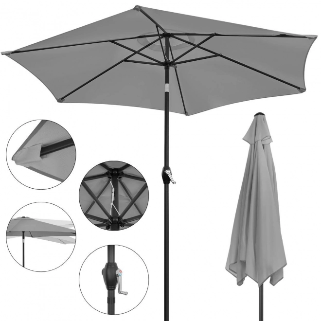 Foldable Garden Balcony Umbrella 210 cm Gray