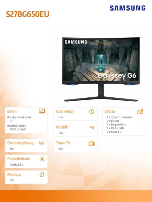 Monitor Curvo da Gaming 27 Pollici SMART