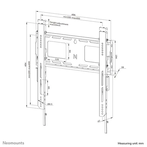 Wall Mount for Large Screens with Support and Locking Mechanism