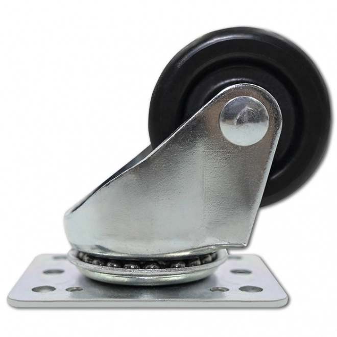 Set of wheel casters without brakes for rack cabinets