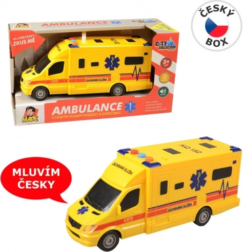 Ambulanza a retrocarica con luci e suoni 19 cm