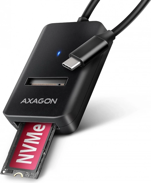 AXAGON USB 3.2 Gen 2 adapter for M.2 NVMe/SATA SSD with 10 cm USB‑C cable
