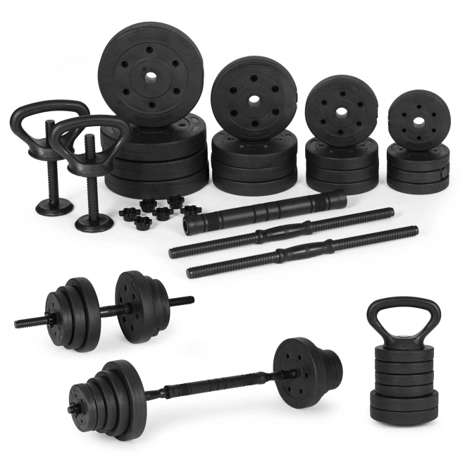Adjustable Dumbbell 2x20 kg with Bar and Kettlebell