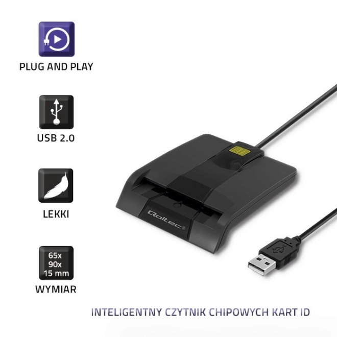 Intelligens chipes kártyaolvasó USB-C csatlakozóval