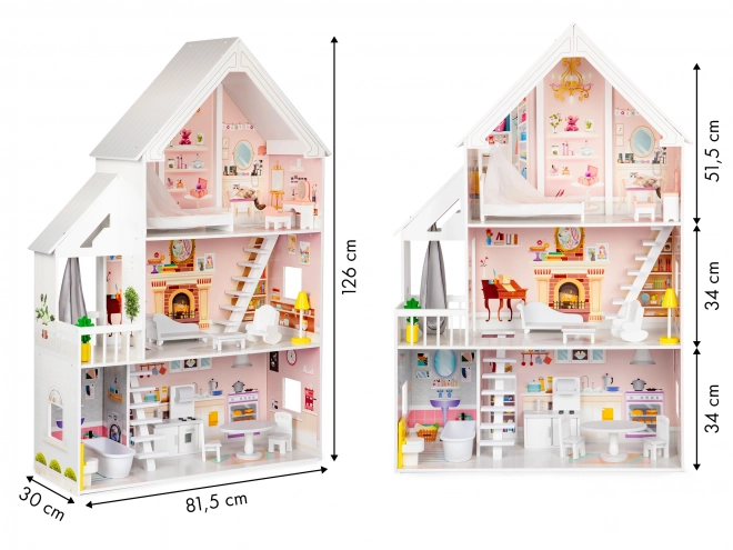 Wooden Dollhouse XXL Powder Residence ECOTOYS