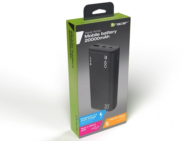 Power Bank Amos 20000mAh QC3.0-PD20W Black