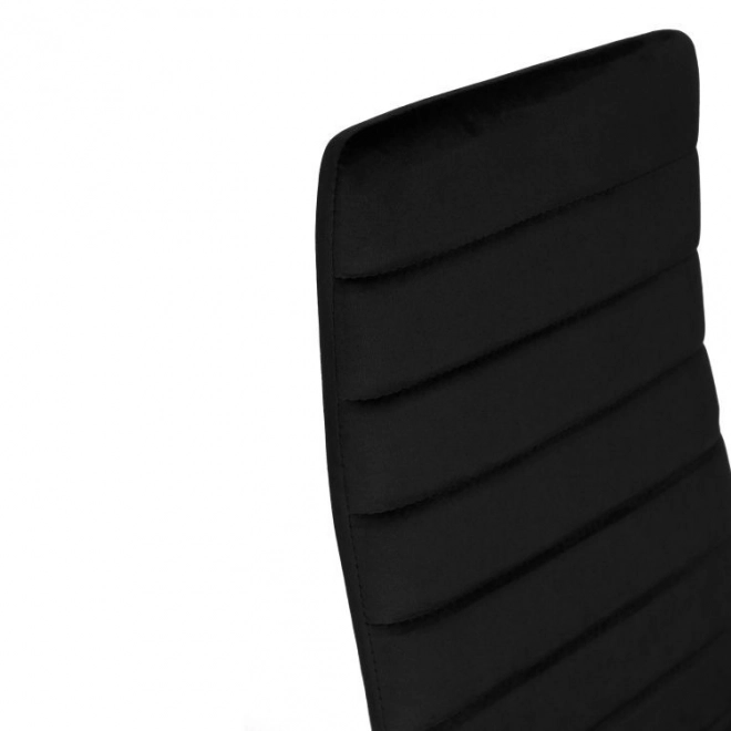 Black velvet chairs with shaped backrest - set of 4 pieces
