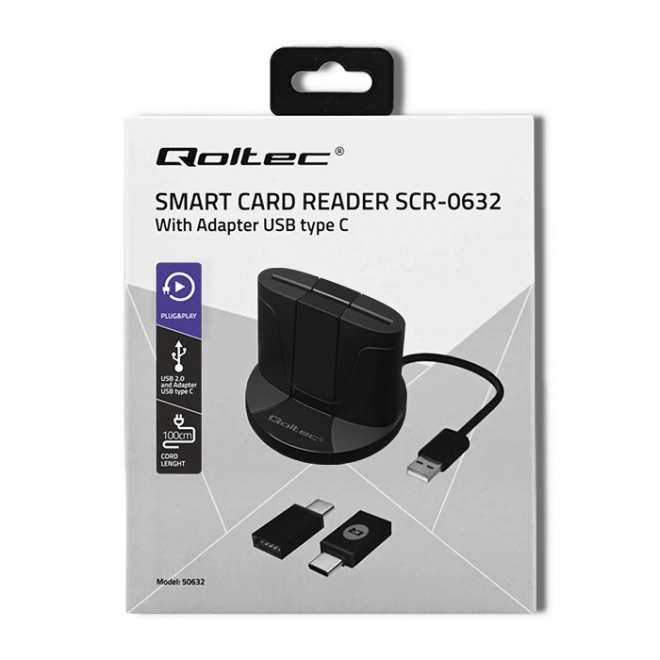 Qoltec intelligens chipkártya olvasó