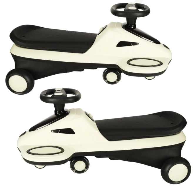 Children's ride-on with light-up wheels and music – White