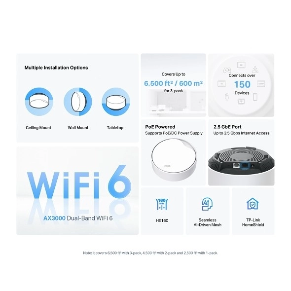 Wi-Fi System TP-Link Deco X50-PoE (3-pack) AX3000