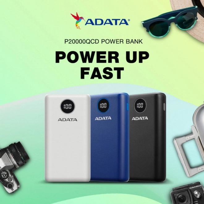 Adata Quick-Charge White Power Bank 20000mAh