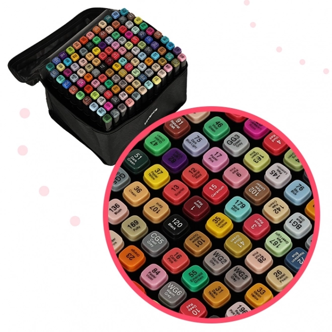 Marker alcolico doppia punta con custodia e supporto – 120 pezzi