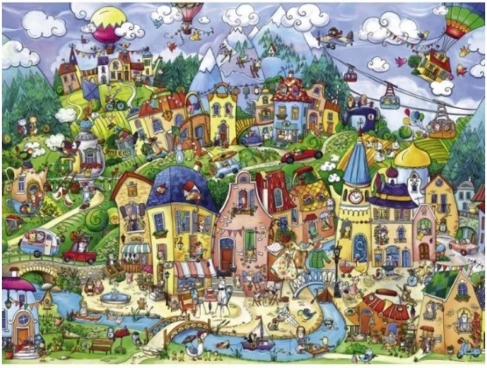 Cittadina riccamente illustrata e piena di dettagli
